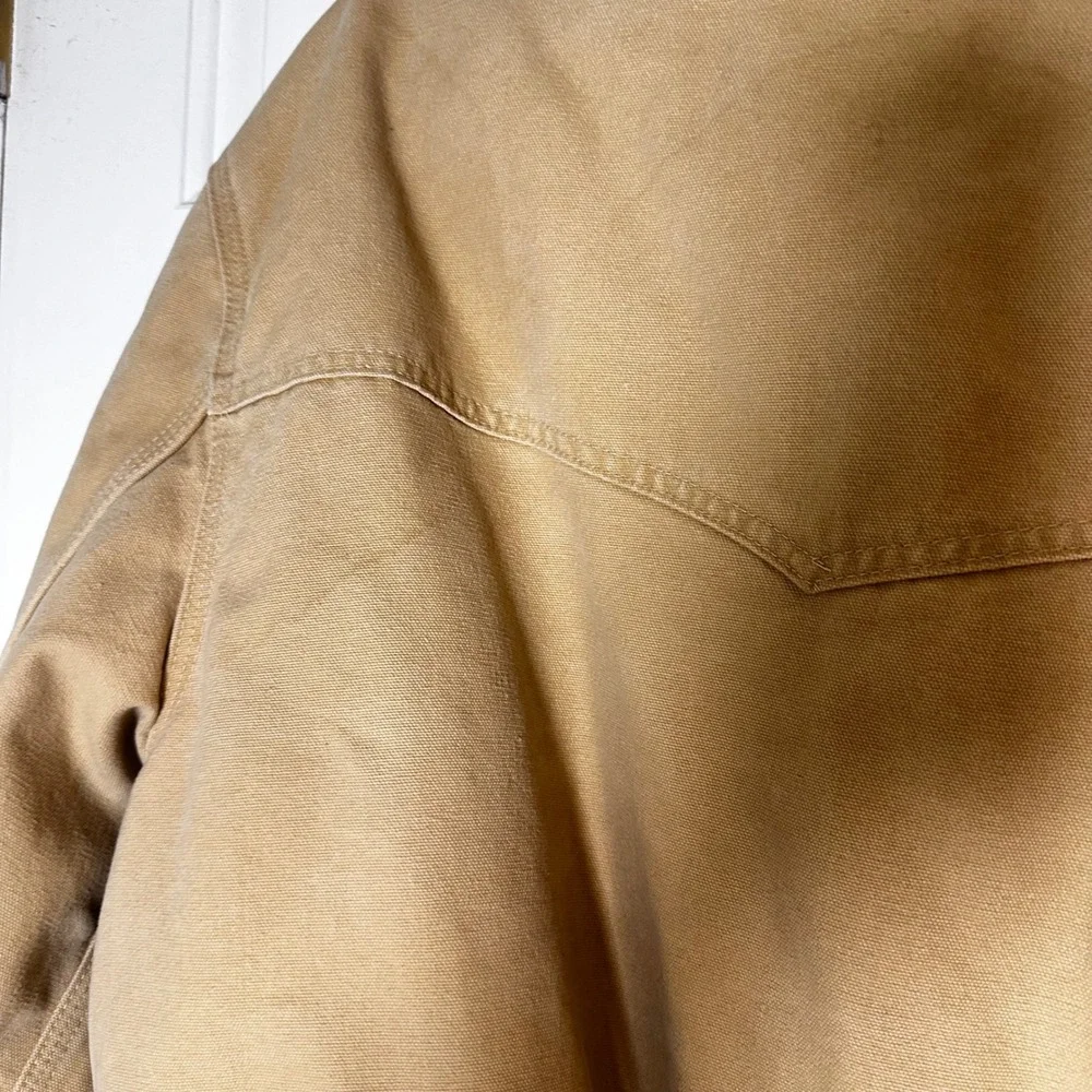 Vintage Carhartt J14WET Santa Fe Jacket XL Wheat Duck Canvas Quilt Lined Workwea